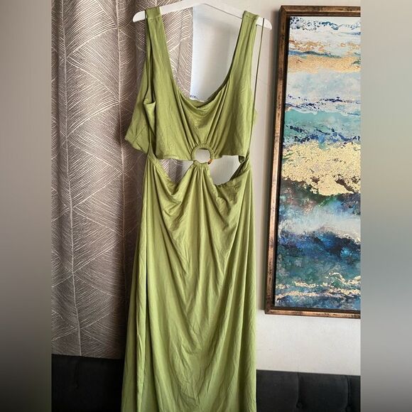 GIA IRL Plus Green Cutout Maxi Dress Womens Sz 2 18/20 Sleeveless NWT - Picture 7 of 17